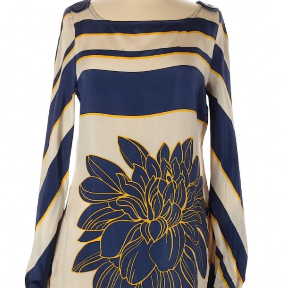 Boatneck Floral Tunic Dress y2K BOHO BIG FLORAL